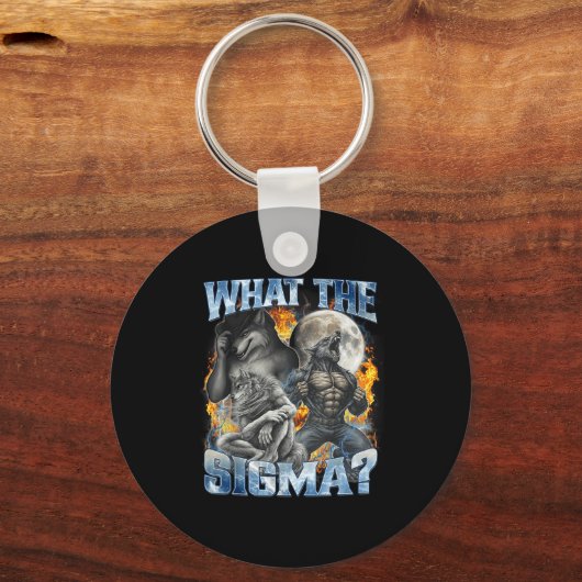 What The Sigma Cool Funny Alpha Wolf Werewolf Boot Sleutelhanger (Voorkant)