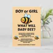 What Will Baby Bee Gender Reveal  Kaart (Staand voorkant)