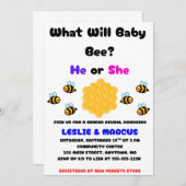 What Will Baby Bee Gender Reveal Kaart (Voorkant / Achterkant)