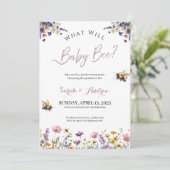 What Will Baby Bee Gender Reveal Party Kaart (Staand voorkant)