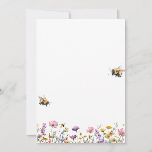 What Will Baby Bee Gender Reveal Party  Kaart (Achterkant)