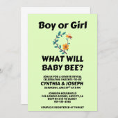 What Will Baby Bee gender reveal party Kaart (Voorkant / Achterkant)