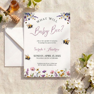 What Will Baby Bee Gender Reveal Party  Kaart