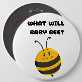 What Will Baby Bee Gender Reveal Party Ronde Button 6,0 Cm (Voorkant /achterkant)