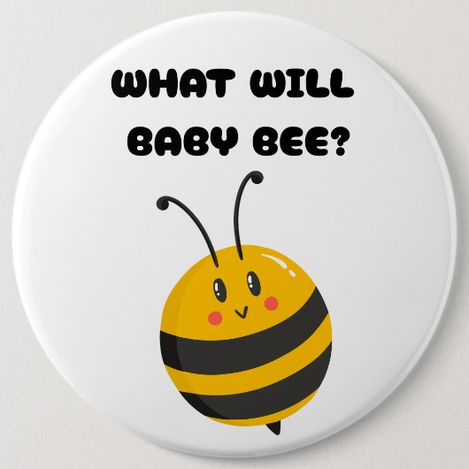 What Will Baby Bee Gender Reveal Party Ronde Button 6,0 Cm (Voorkant)