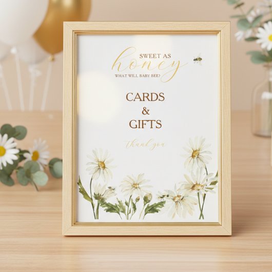 What Will Baby Bee Gender Reveal Tabletop Sign Poster