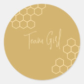 What Will Baby Bee Honeycomb Team Girl Ronde Sticker (Voorkant)