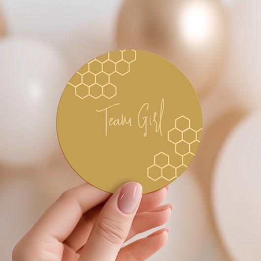 What Will Baby Bee Honeycomb Team Girl Ronde Sticker
