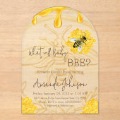 What Will Baby Bee Rustic Honeycomb Gender Reveal Acryl Uitnodigingen (Voorkant)