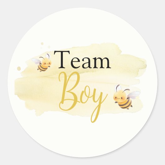 What Will Baby Bee Team Boy Ronde Sticker (Voorkant)
