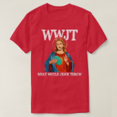What Would Jesus Throw Golf Disc T-shirt (Design voorkant)