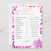 What Would She Choose? Pink Bridal Shower game Kaart (Voorkant)