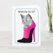 Whatcha Doing Cat Inside Lady's High Hiel Kaart (Voorkant)
