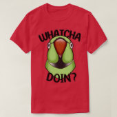 WHATCHA DOINx27 Ringnek Parrot Green T-shirt (Design voorkant)