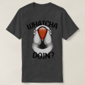 WHATCHA DOINx27 Ringnek Parrot Grey T-shirt (Design voorkant)