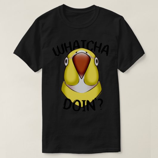 WHATCHA DOINx27 Ringnek Parrot Yellow T-shirt (Design voorkant)