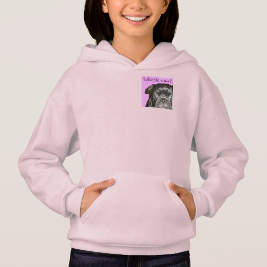 Whatcha Eatin Girl's Fleece Zip Hoodie (Voorkant)