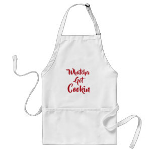 Whatcha heeft Cookin Funny Quote White Red Baking Standaard Schort
