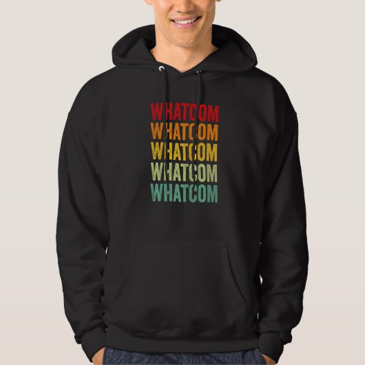 Whatcom County Washington Regenboogtekst Hoodie (Voorkant)