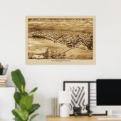 Whatcom Washington Panoramic Map 1888 Poster (Thuiskantoor)