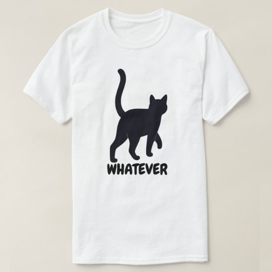 Whatever Black Cat Design T-shirt (Design voorkant)