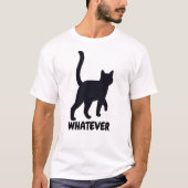 Whatever Black Cat Design T-shirt (Voorkant)