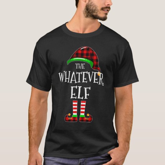 Whatever Elf Buffalo Plaid Matching Family Christm T-shirt (Voorkant)
