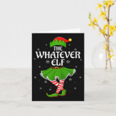 Whatever Elf Christmas Family Girls Women Elf Squa Kaart (Gele Bloem)