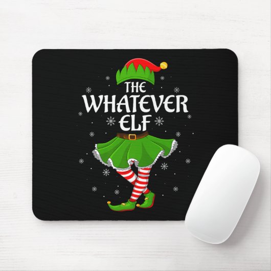 Whatever Elf Christmas Family Girls Women Elf Squa Muismat (Met muis)