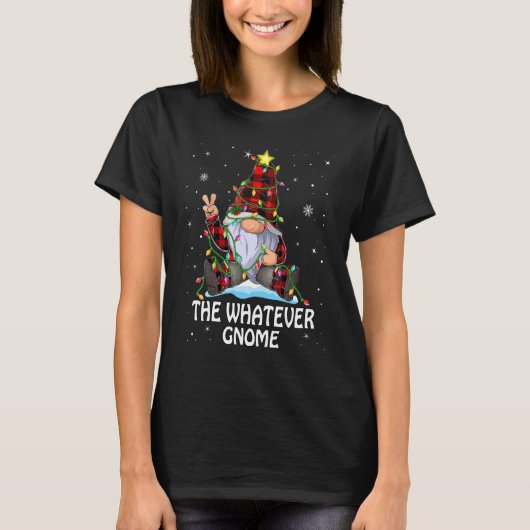 Whatever Gnome Buffalo Plaid Matching Christmas Tr T-shirt (Voorkant)