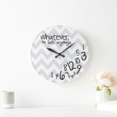 whatever - gray and white chevron grote klok (Huis)