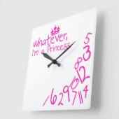 Whatever, I'm a Princess Vierkante Klok (Hoek)