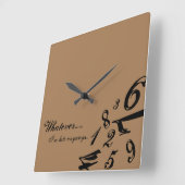 Whatever I'm Late Anyways Clock Time Numbers Hours Vierkante Klok (Hoek)
