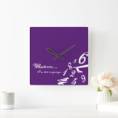 Whatever I'm Late Anyways Clock Time Numbers Hours Vierkante Klok (Huis)