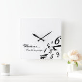 Whatever I'm Late Anyways Clock Time Numbers Hours Vierkante Klok (Huis)