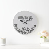 Whatever, I'm retired, Gray Acrylic Wall Clock Grote Klok (Huis)