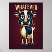 Whatever Koe – Grappige Cartoon Karakter Kunst Poster (Voorkant)