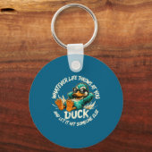 Whatever Life Throws At You Duck Funny Quote Humor Sleutelhanger (Voorkant)