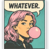“Whatever” Retro Strip Sticker (Voorkant)