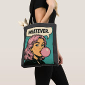 “Whatever” Retro Stripboek Tote Bag (Dichtbij)