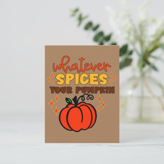 Whatever Spices Your Pumpkin - Fall Pumpkin Spice Briefkaart (Staand voorkant)