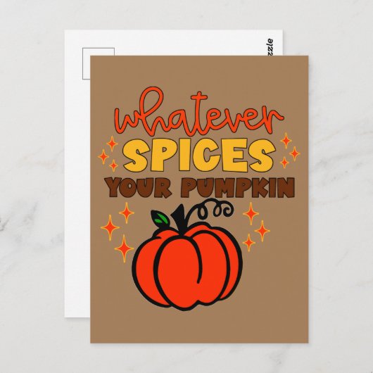 Whatever Spices Your Pumpkin - Fall Pumpkin Spice Briefkaart (Voorkant / Achterkant)