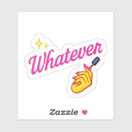 “Whatever”-sticker – met nagel-emoji-attitude Sticker (Vel)