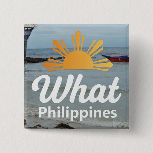 WhatPhilipines Logo Knop Vierkante Button 5,1 Cm (Voorkant)