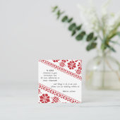 Whatreez en Red Tatreez Wedding Information Enclos Informatiekaartje (Staand voorkant)