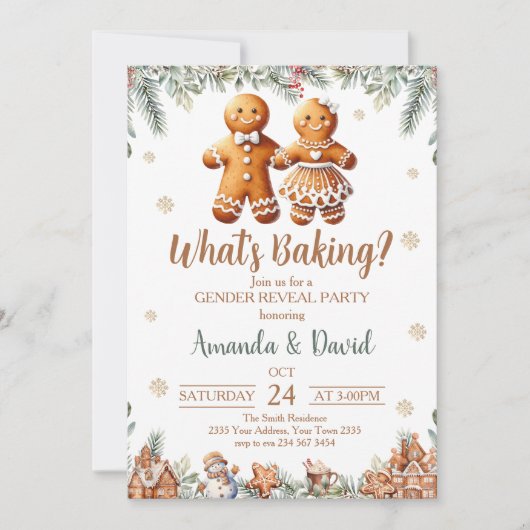 What's Baking Gingerbread Gender Reveal Kaart (Voorkant)