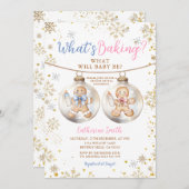 What's Baking Gingerbread Ornament Gender Reveal Kaart (Voorkant / Achterkant)