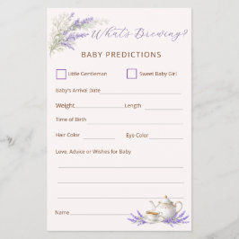What's Brewing Tea Party Baby Prediction Card Flyer