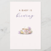 What's Brewing Tea Party Baby Prediction Card Flyer (Achterkant)
