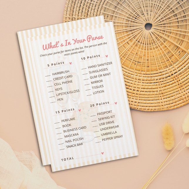 What's in your Purse Bridal Shower Game  (Creator heeft geüpload)